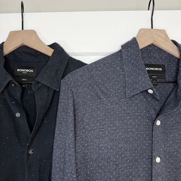 Bonobos Button Down Shirts Men's Medium Slim Fit Bundle of 2 Comfy Stretch Soft - Picture 2 of 16